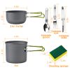 8Pcs Camping Cooking Ware Set Camping Stove Cookware Set Aluminum Pot Foldable Knife Fork Spoon Set for Hiking Picnic Outdoor