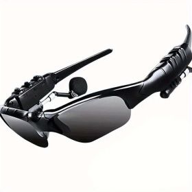 UV Resistant Sport Sunglasses with Wireless Headset Enhance Outdoor Experience (Color: Black Lenses)